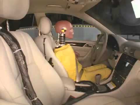 2005 Mercedes C class side IIHS Crash Test [Mercedes Powers]